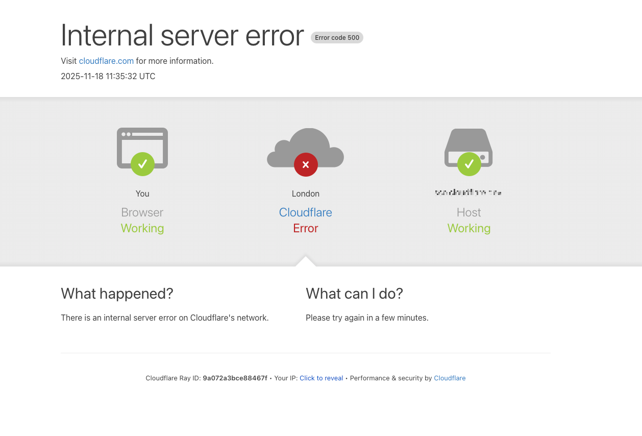 Cloudflare error page